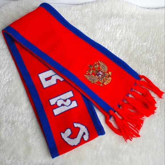 Rare Nike Russia CSKA Football Soccer Team Crest Sports Scarf - Picture 2 of 6